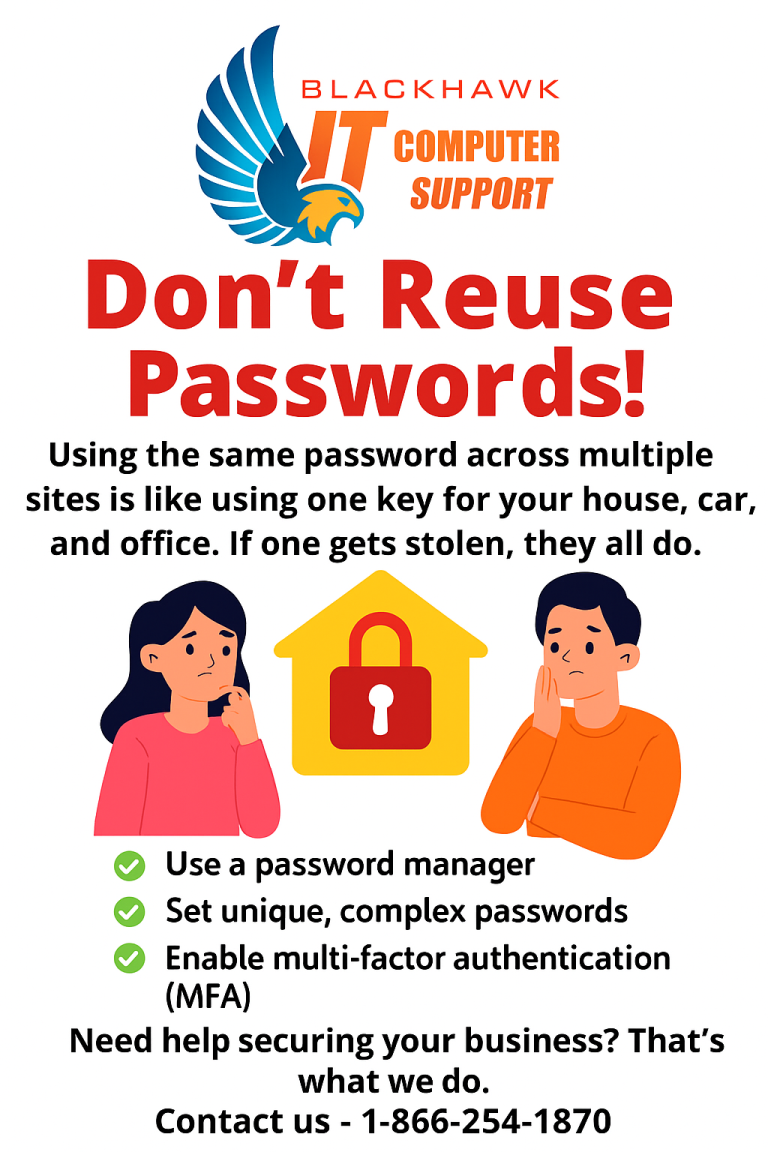 Monday Cyber Tip: Don’t Reuse Passwords!